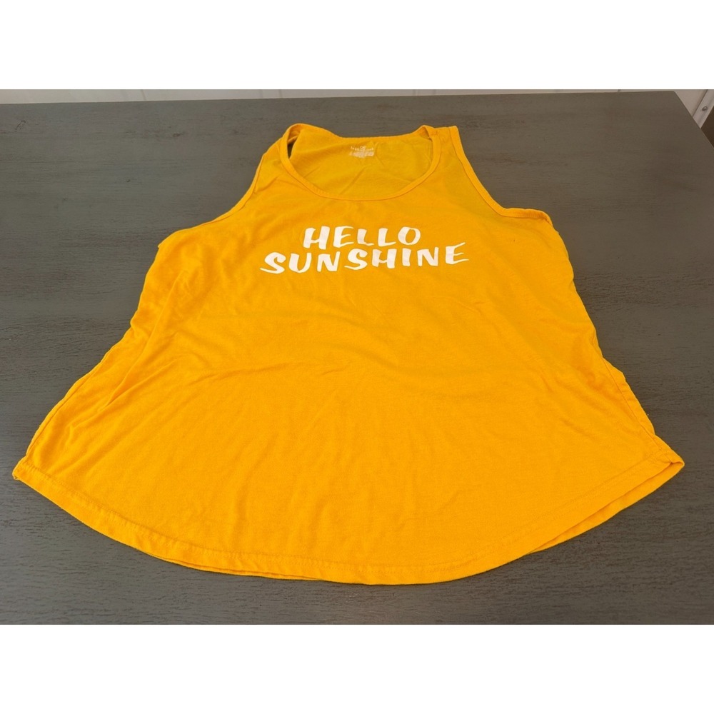 HELLO SUNSHINE gold yellow BOBBIE BROOKS plus size tank top shirt 2X